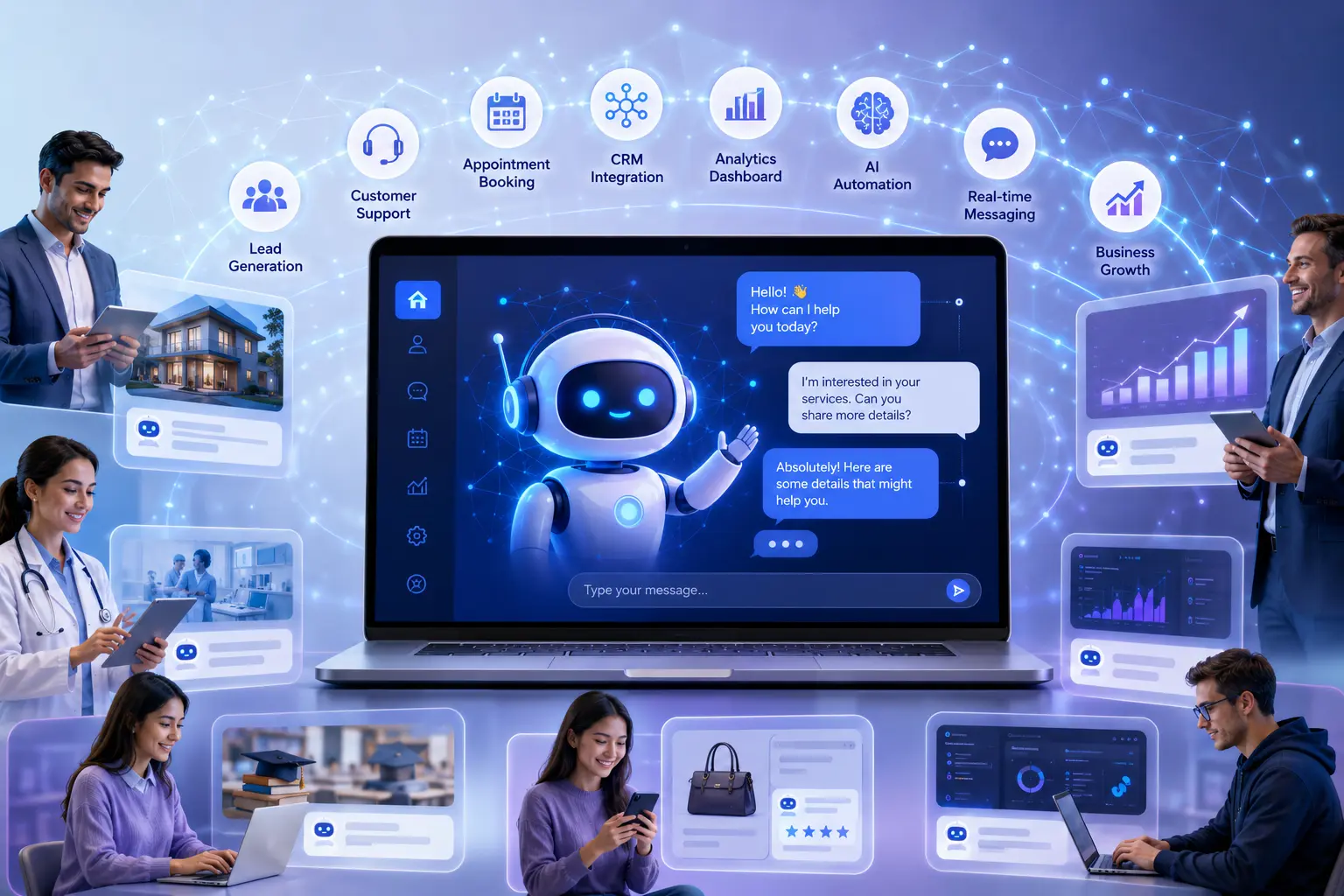 AI Chatbot for Business: The Complete Guide AI chatbot for business helping companies automate customer support, lead generation, and sales processes through intelligent automation and AI-powered responses.