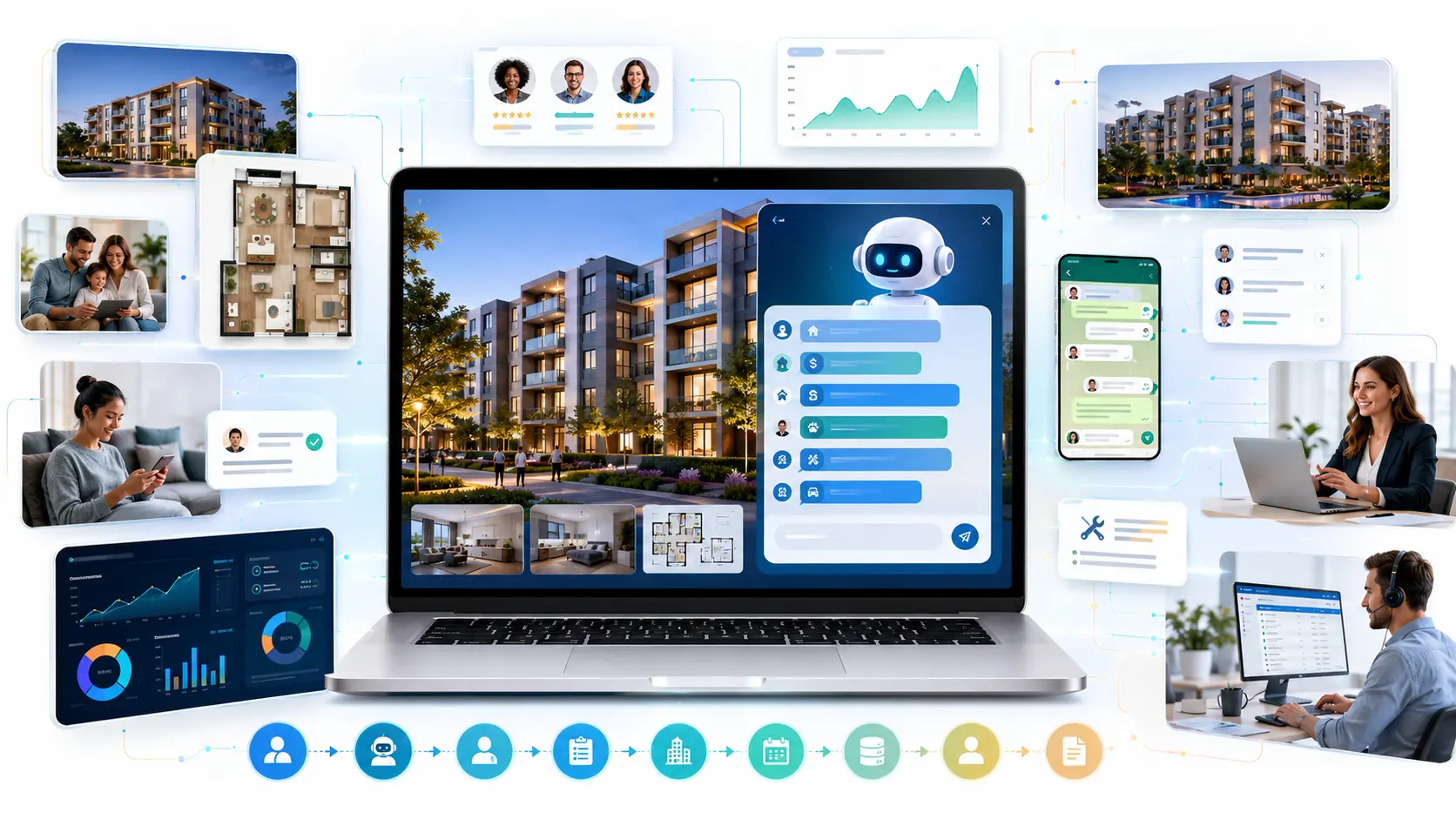 AI Chatbots for Multifamily Property Websites: Increase Leasing Inquiries (2026) AI chatbot for multifamily property websites helping apartment communities automate leasing inquiries, resident engagement, apartment tour scheduling, and property management.