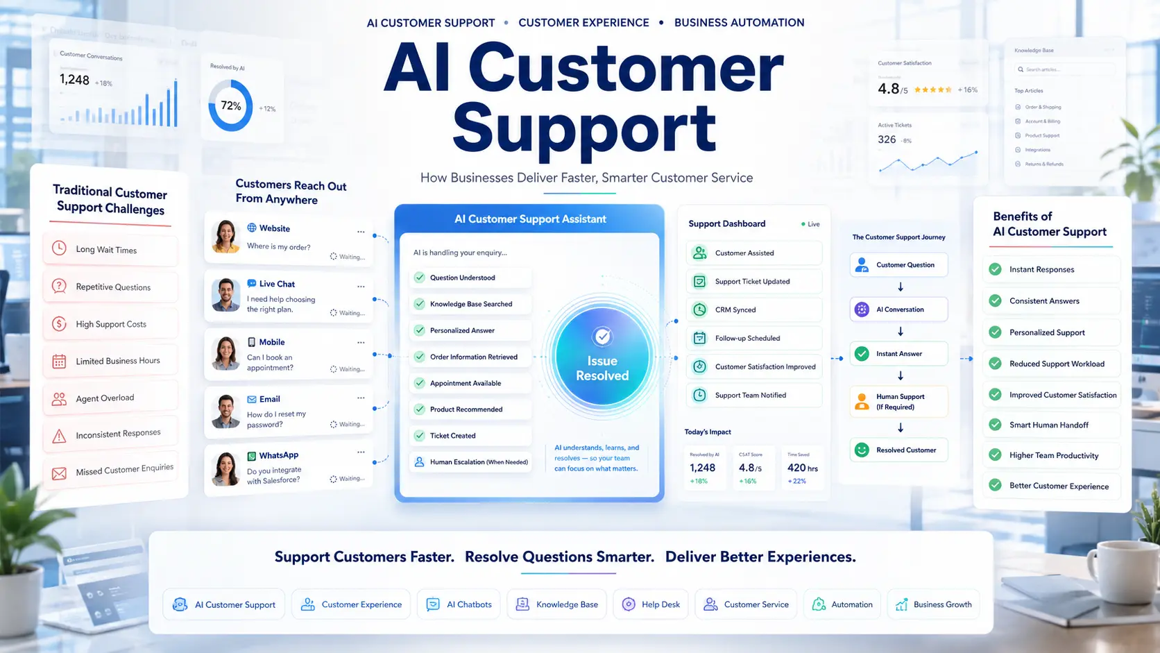 AI Customer Support: How Businesses Deliver Faster, Smarter Customer Service AI customer support transforming business operations with faster and smarter customer service